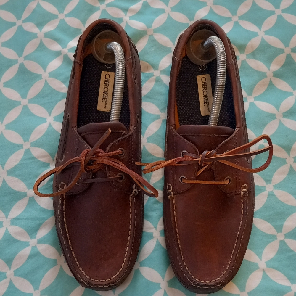 Cherokee Men's Moccasin Leather Shoes Size 11 Excellent Shape!